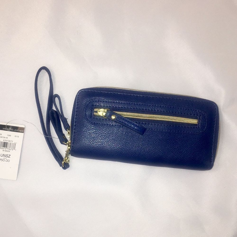 Blue wrist wallet
